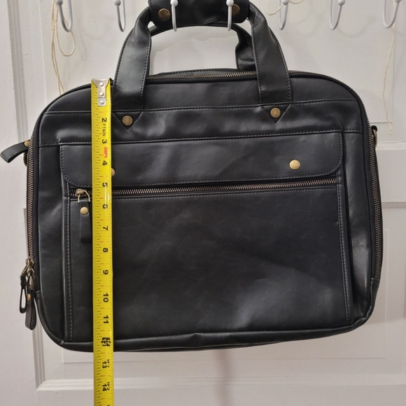 PU Leather Briefcase for Men Computer Bag Laptop Bag Waterproof Retro Business T - Picture 7 of 7